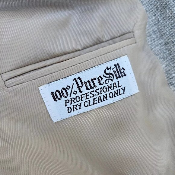 Bert Pulitzer Men Blazer Sport Coat 100% Silk Jacket Two Button Beige Size 52 - Picture 10 of 10